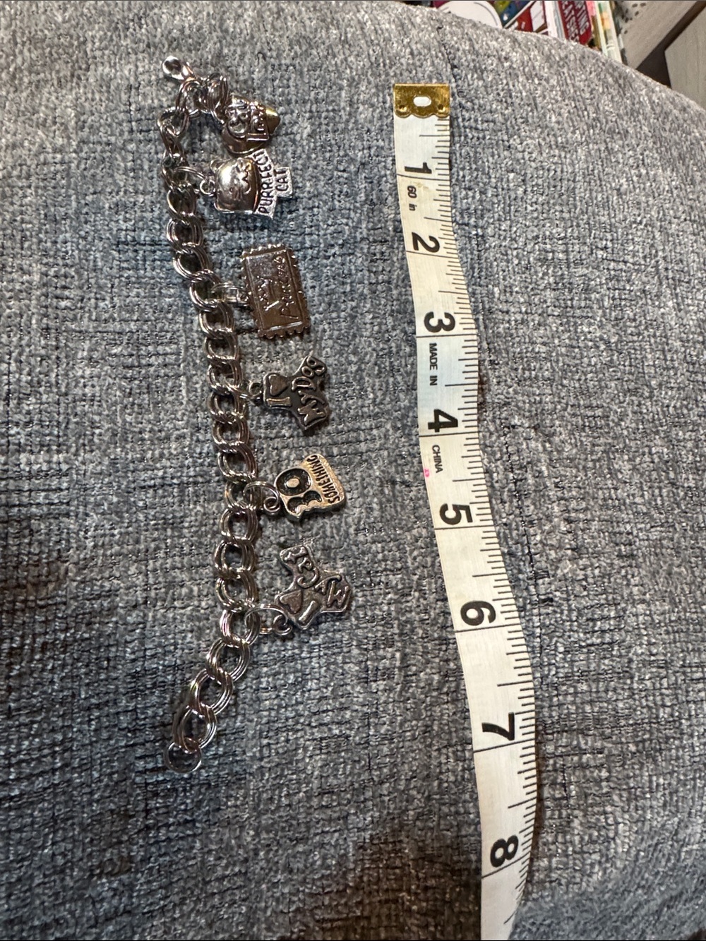 Unbranded Silver Charm Bracelet with Assorted Dangling Charms